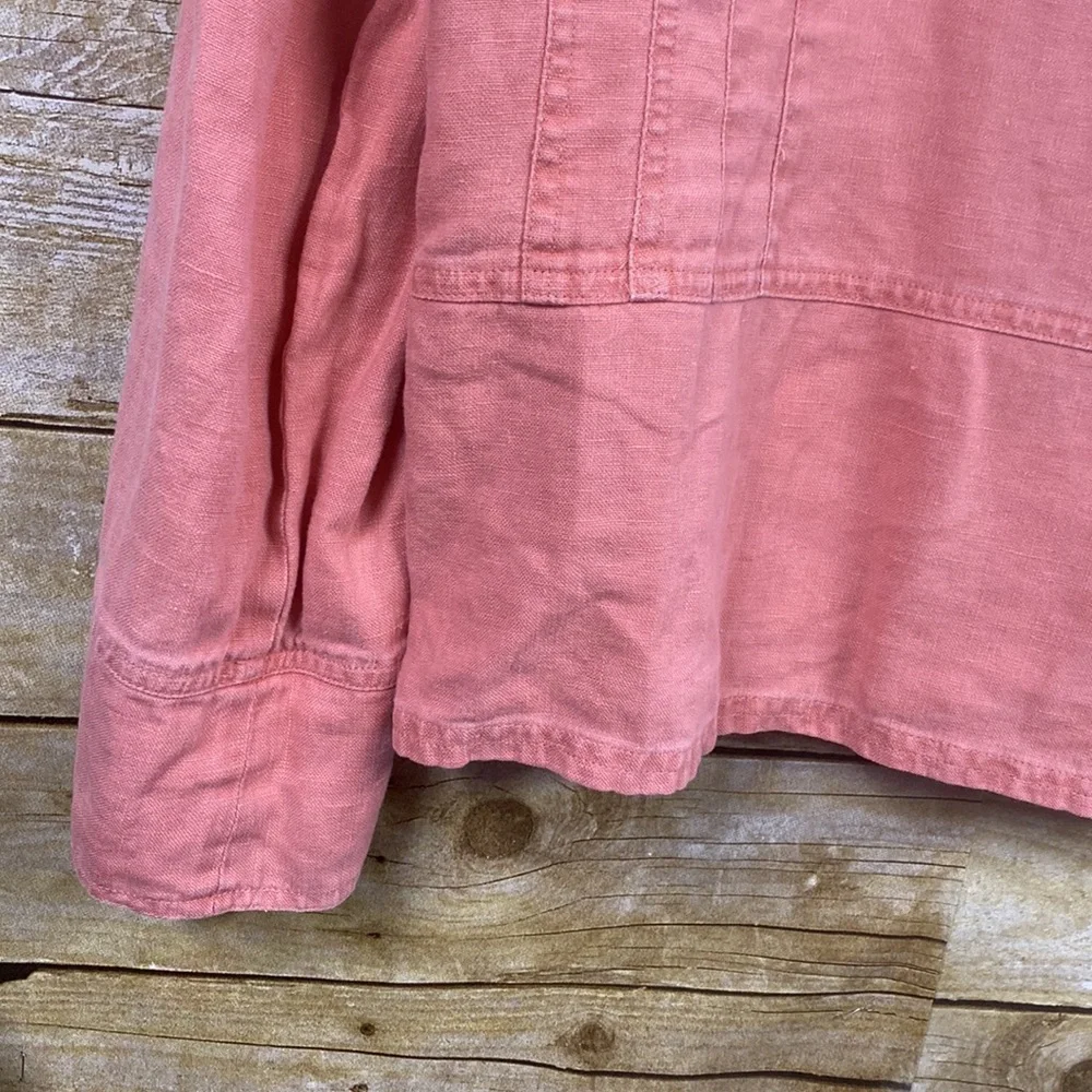 J. Jill 100% linen peach coral jacket size 16 - Picture 10 of 11